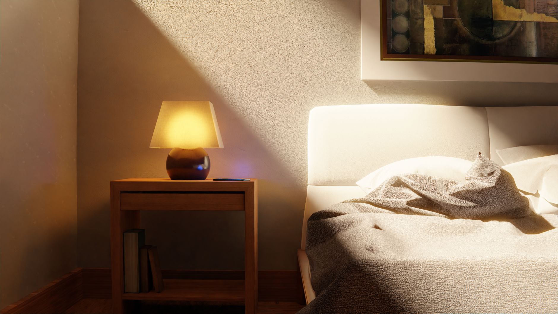 Eclairage d ambiance dans une chambre